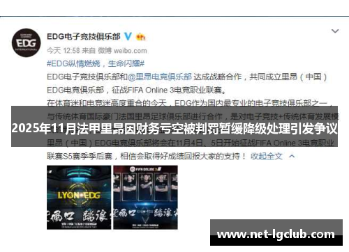 2025年11月法甲里昂因财务亏空被判罚暂缓降级处理引发争议